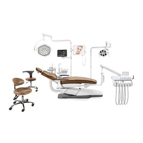 Стоматологическое кресло FN-A4，Кресло для стоматологического имплантата, одобренное CE, в американском стиле, тип тележки опционально, без бокового ящика, врач может работать левой или правой рукой